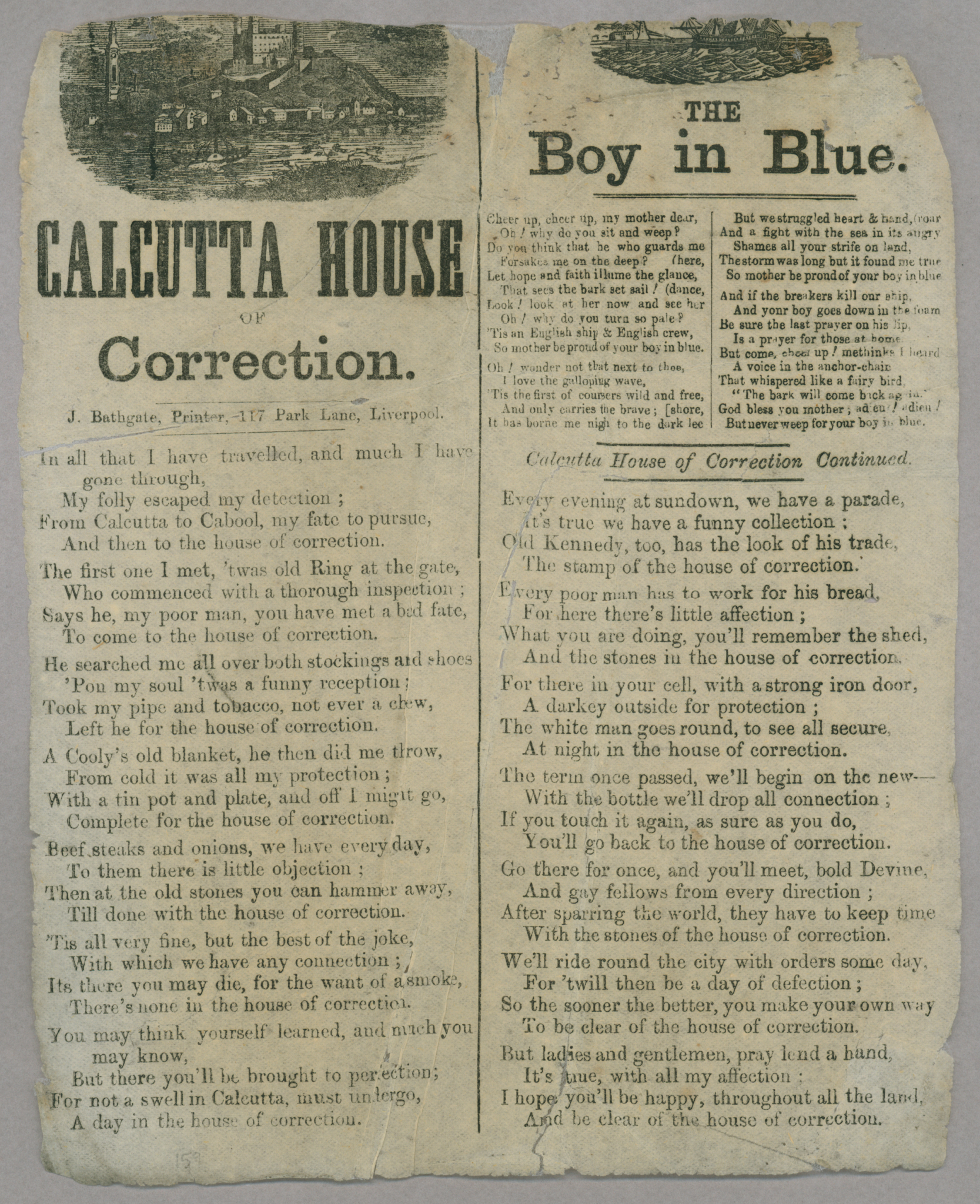 &quot;Calcutta House of Correction,&quot; and &quot;The Boy in Blue&quot;