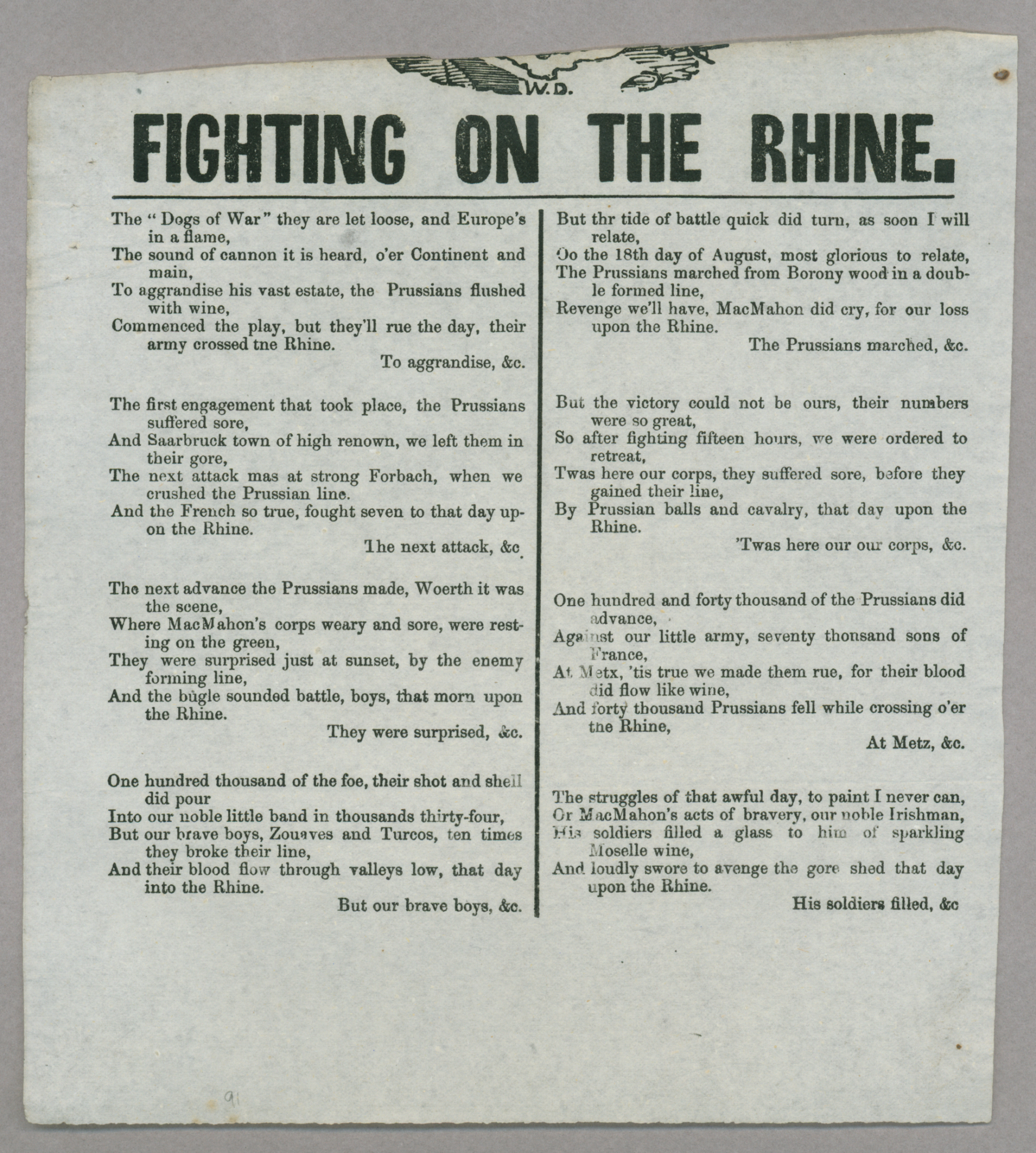 &quot;Fighting on the Rhine&quot;