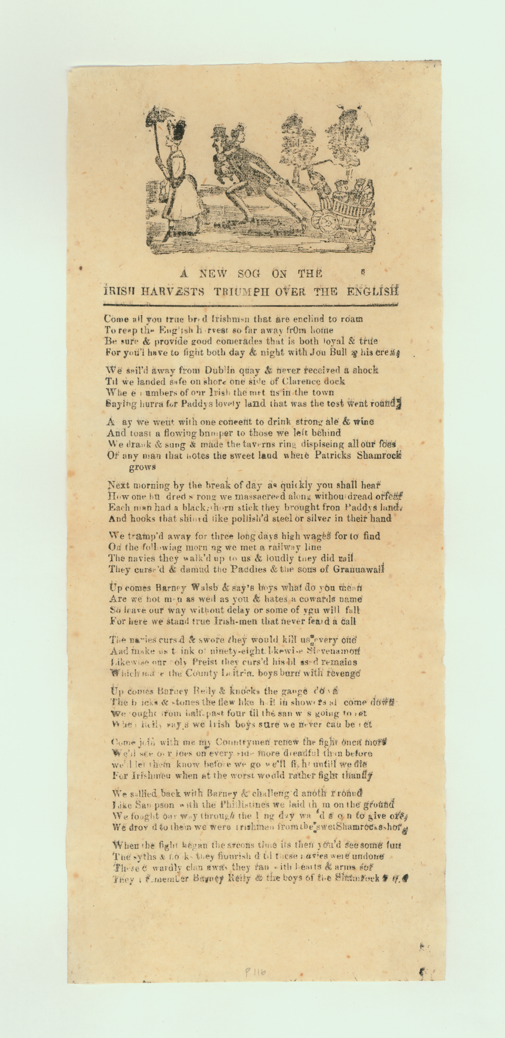 &quot;A New Song on the Irish Harvesters&#39; Triumph over the English&quot;