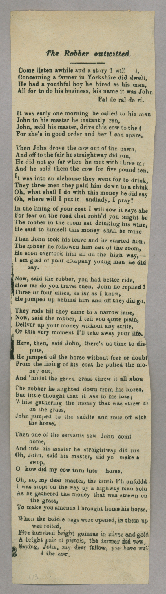&quot;The Robber Outwitted&quot;
