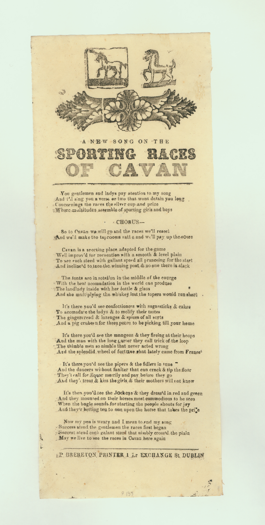 &quot;A New Song on the Sporting Races of Cavan&quot;
