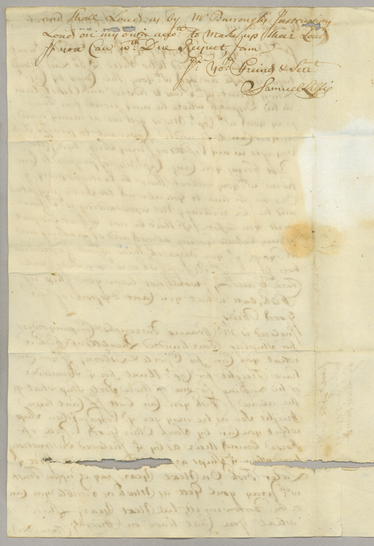 Letter, Samuel Lillie, Boston, to W[illia]m Pickering, Newfoundland, Page 2