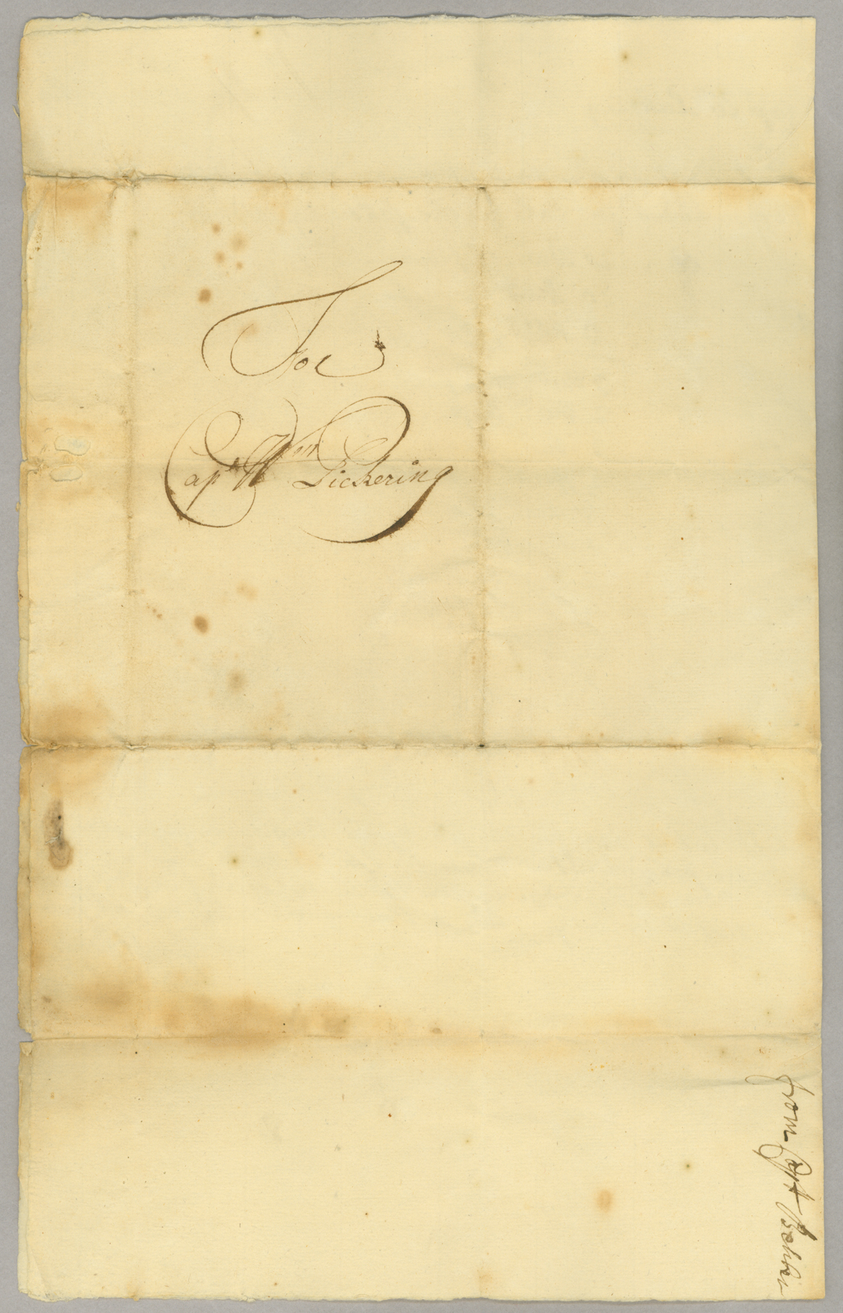 Letter, Andrew Belcher, Boston, to W[illia]m Pickering, Integral leaf