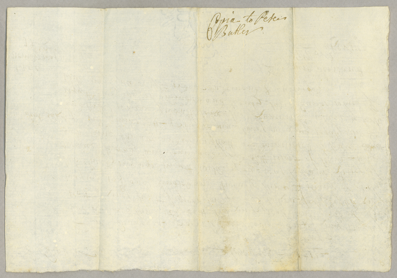 Letter, W[illia]m Pickering, Salem, Massachusetts, to Peter Butler, Integral leaf