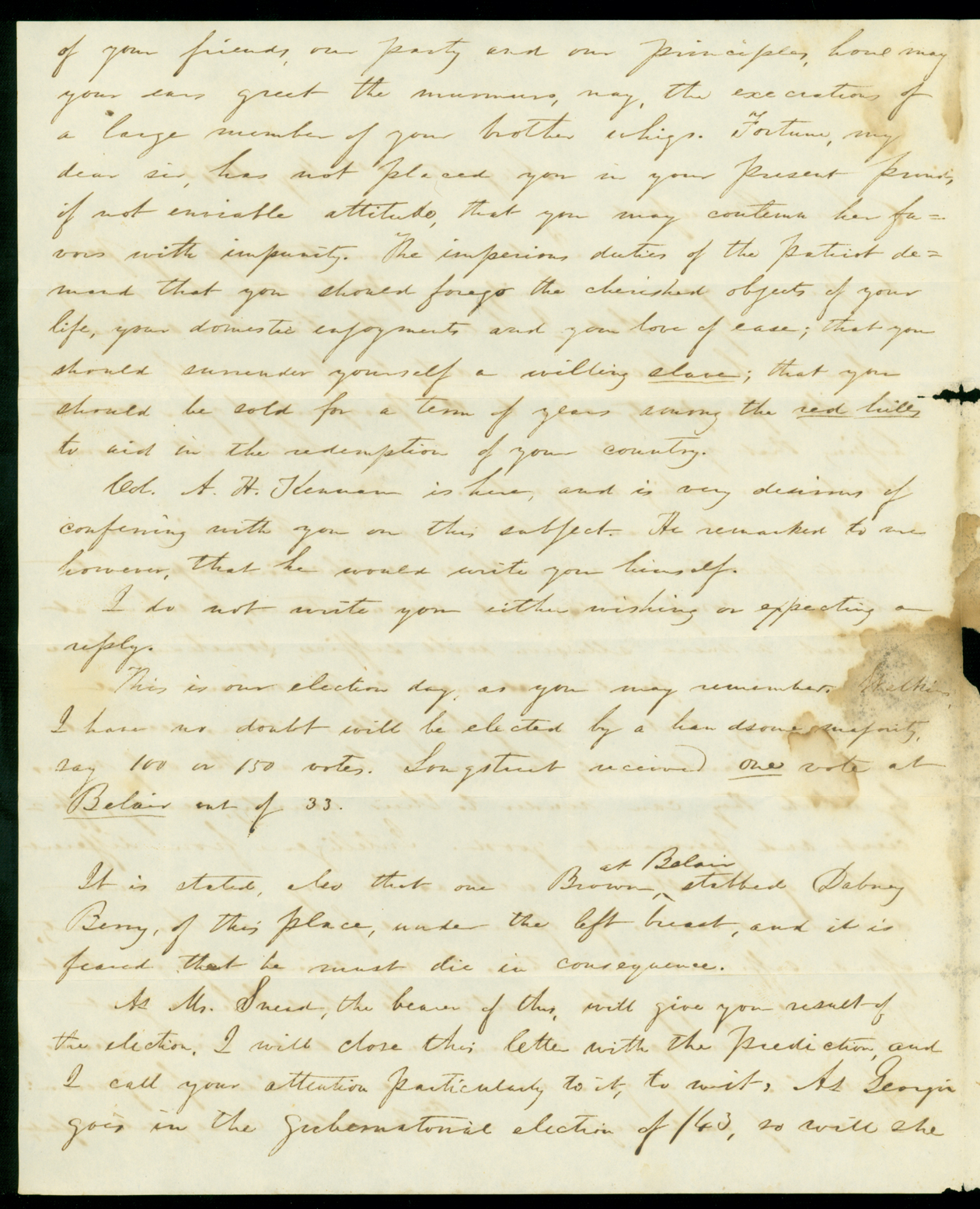 Letter, S[amuel] J. Anderson, Augusta, Georgia, to G[eorge] W. Crawford, Waynesboro, Georgia, Page 2