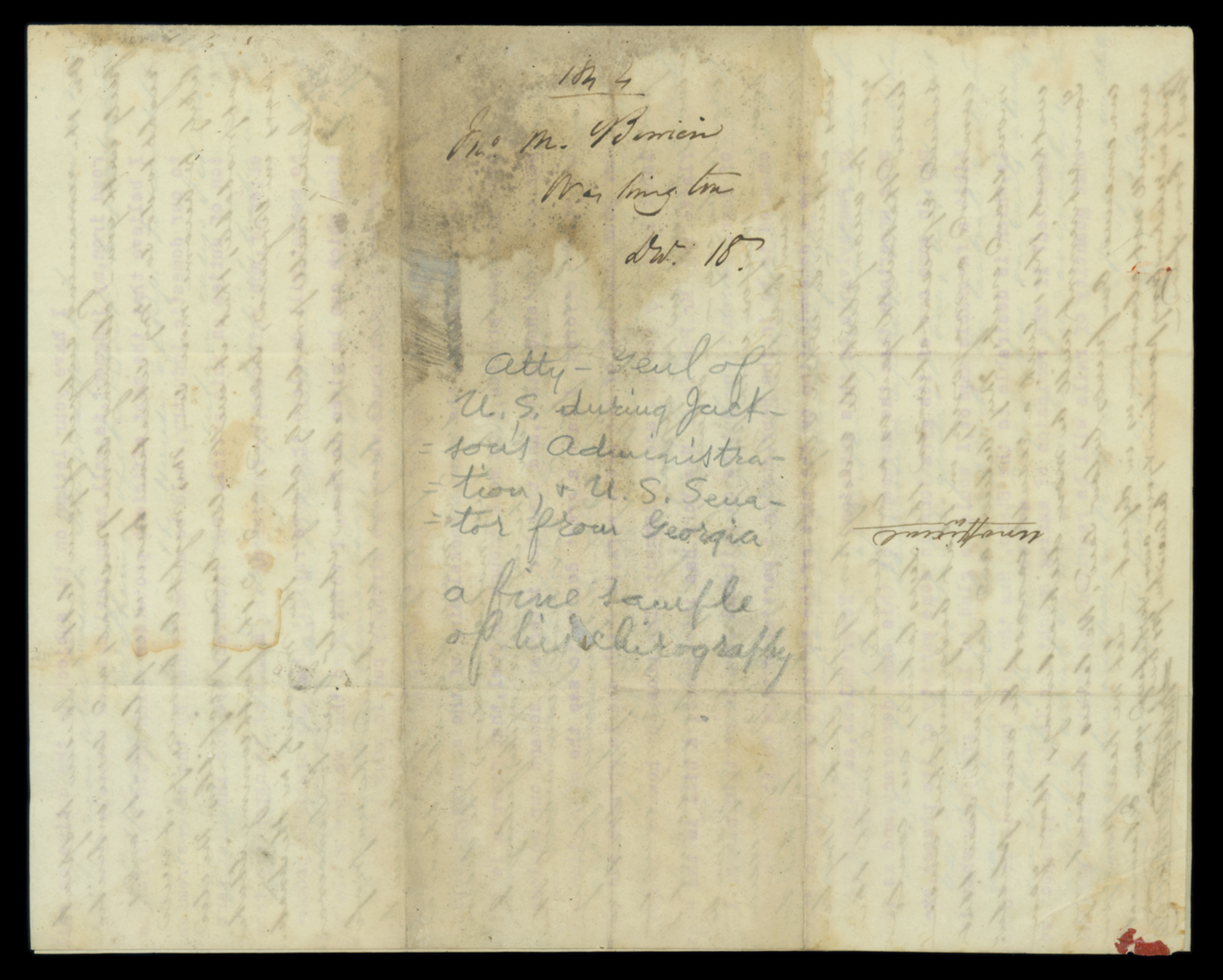 Letter, John Macpherson Berrien, Washington DC, to "My Dear Sir" [George W. Crawford], n. p., Page 4