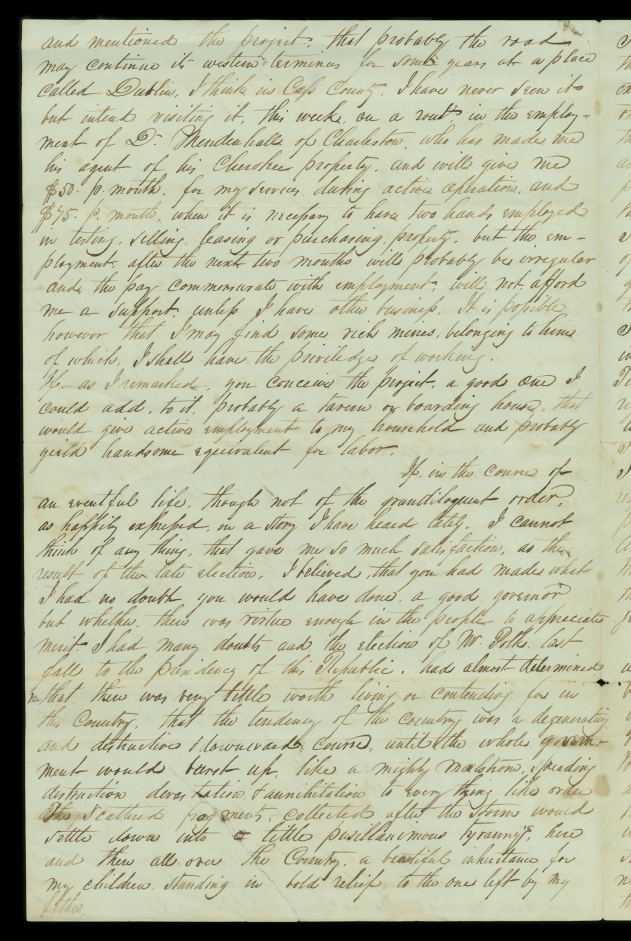 Letter, A. Crawford, Forsythe County, Georgia, to His Excellency George W. Crawford, Milledgeville, Georgia, Page 2