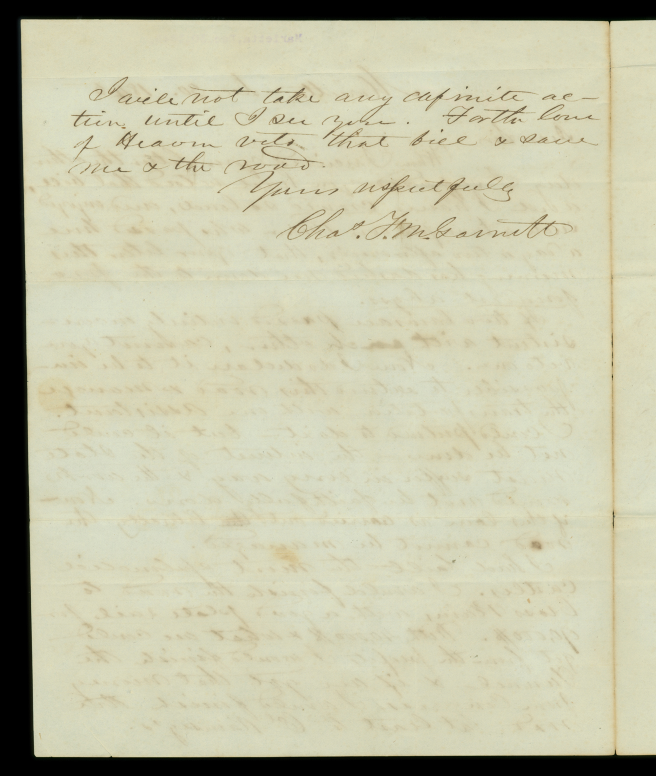 Letter, Cha[rle]s F. M. Garnett, Marietta, Georgia, to His Excellency Geo[rge] W. Crawford, Milledgeville, Georgia, Page 2