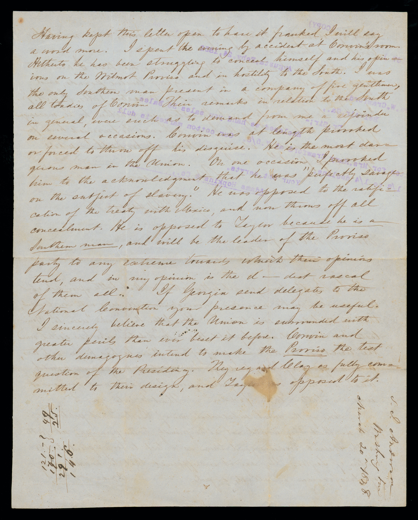 Letter, S[amuel] J. Anderson, Washington DC, to Hon. G[eorge] W. Crawford, Belair, Georgia, Page 4