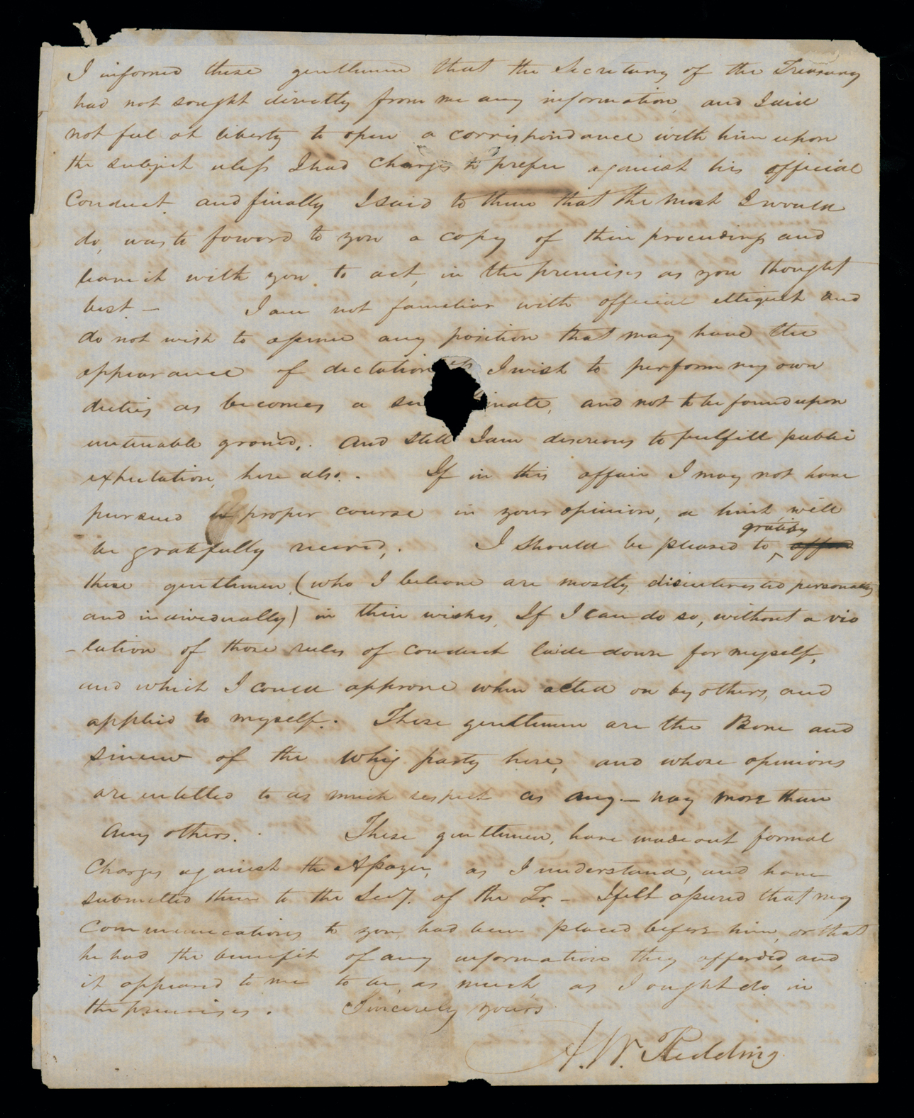 Letter, A. W. Redding, Dahlonega, Georgia, to "Dear Sir" [George W. Crawford], n. p., Page 4