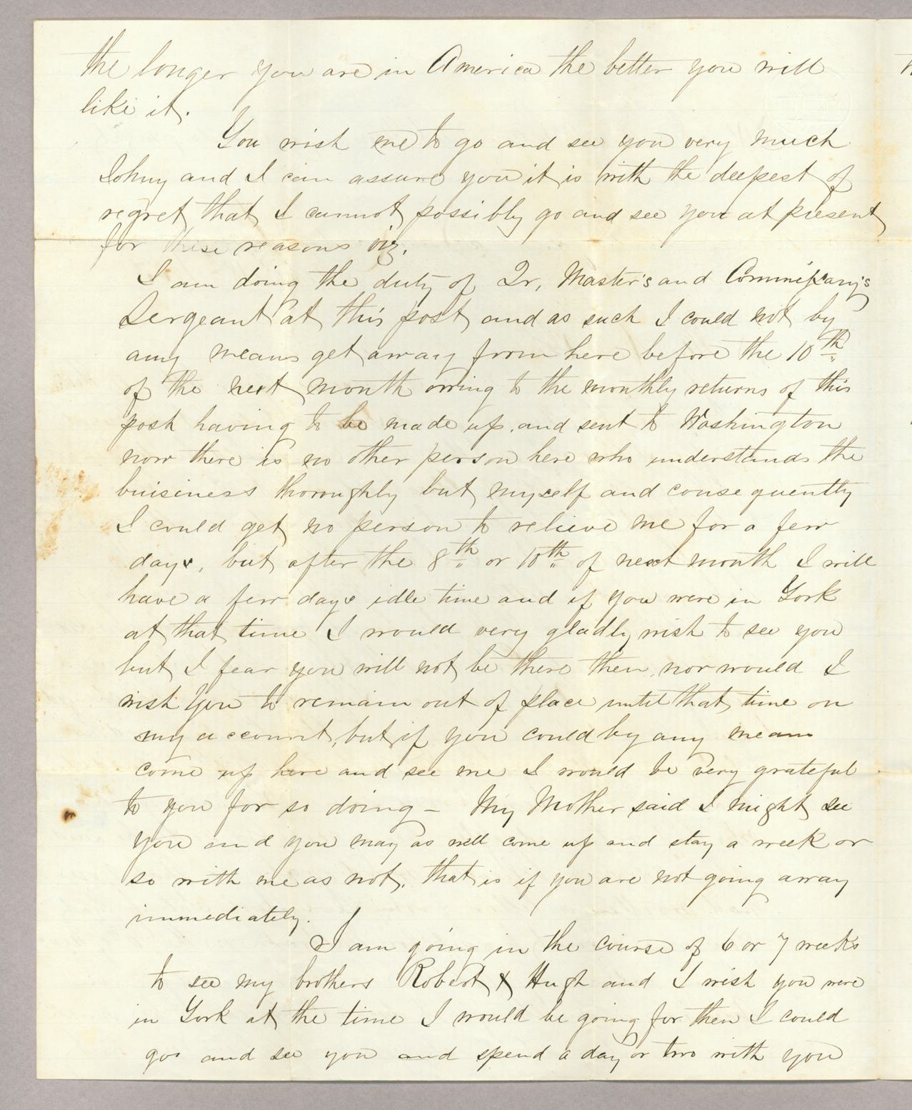 Letter. Tho[ma]s L[owry] Young, New London, Connecticut, to Mr. John [E.] Brownlee, New York, New York, Page 2