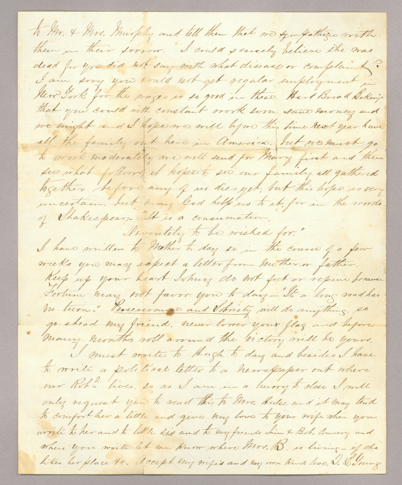 Letter. T[homas] L[owry] Young, New London, Connecticut, to "My Dear John" [John E. Brownlee], n. p., Page 2