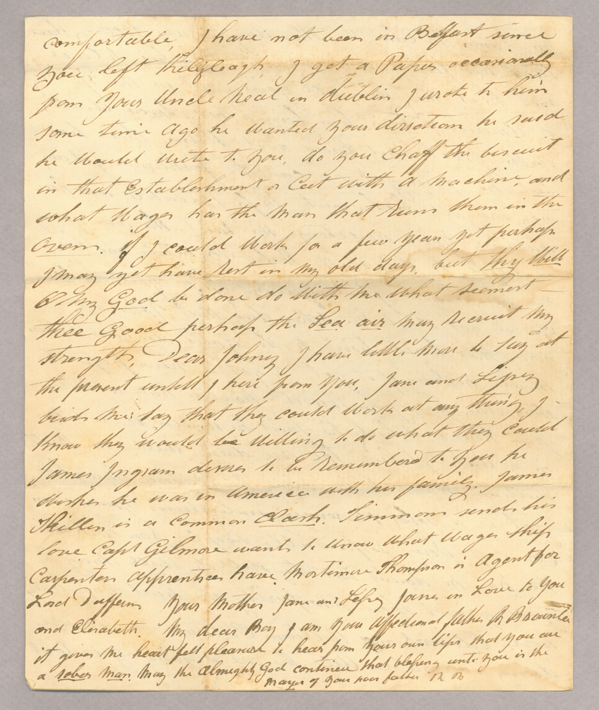 Letter. R[obert] B[rownlee], Killyleagh, Ireland, to "My Dear Johny" [John E. Brownlee], n. p., Page 4