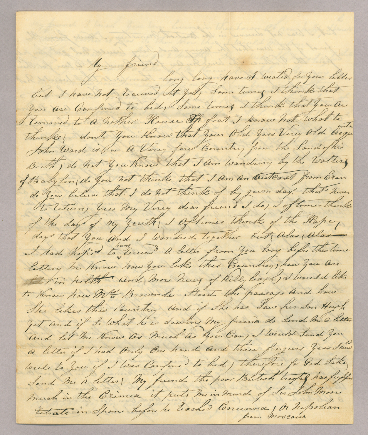 Letter. John Ward, Taunton, Massachusetts, to Robert Brownlee, n. p., Page 1