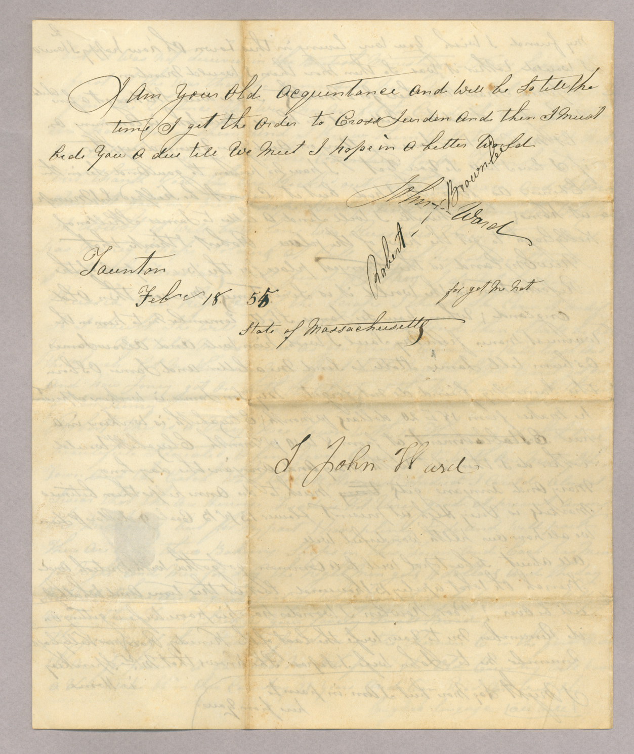 Letter. John Ward, Taunton, Massachusetts, to Robert Brownlee, n. p., Page 4