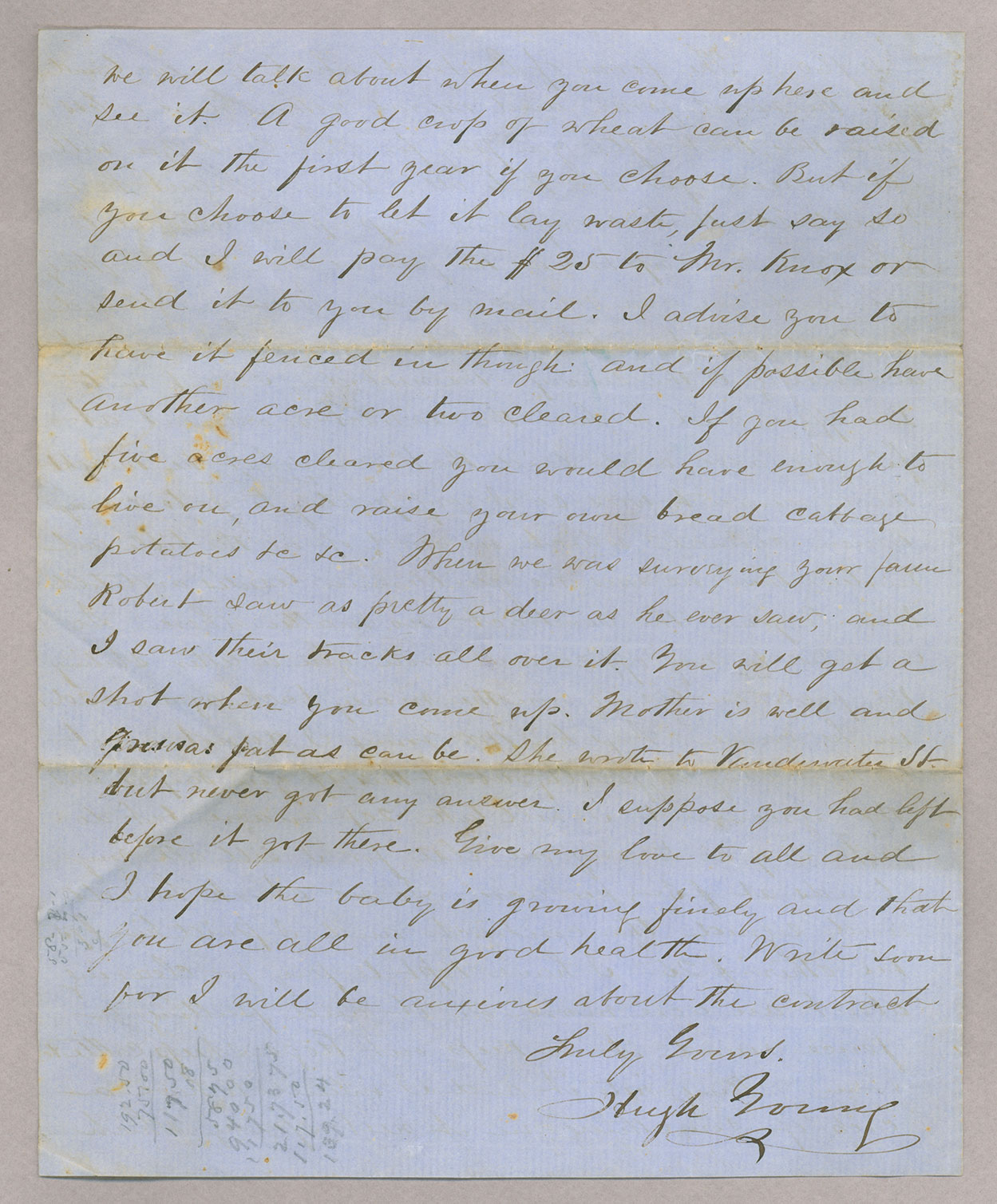 Letter. Hugh Young, Coudersport, Pennsylvania, to "Dear Johnny" [John E. Brownlee], n. p., Page 4
