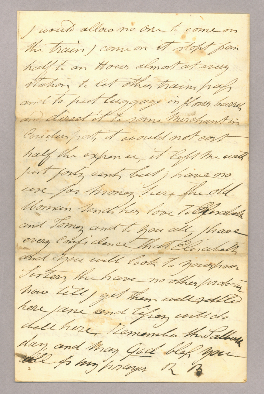 Letter. R[obert] B[rownlee], Potter County, Pennsylvania, to "Dear Johny" [John E. Brownlee], n. p., Page 4