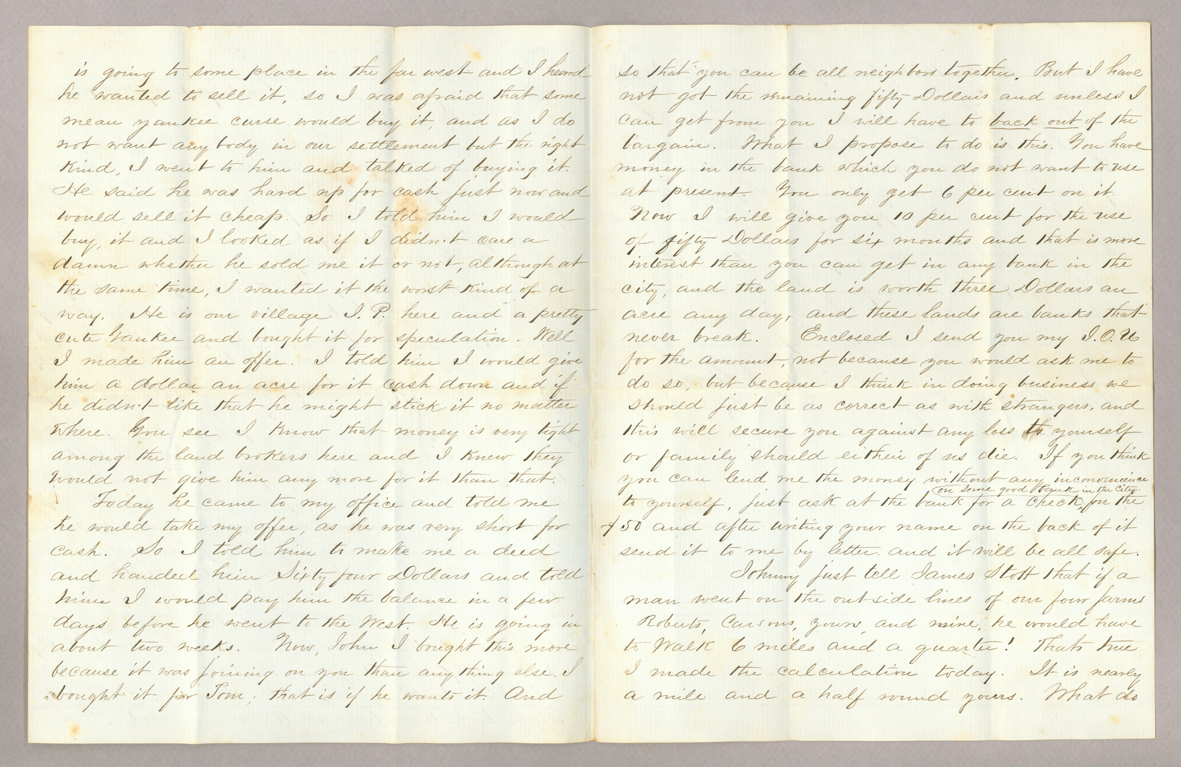Letter. Hugh Young, Coudersport, Pennsylvania, to Jno Brownlee Esq., New York, New York, Pages 2-3