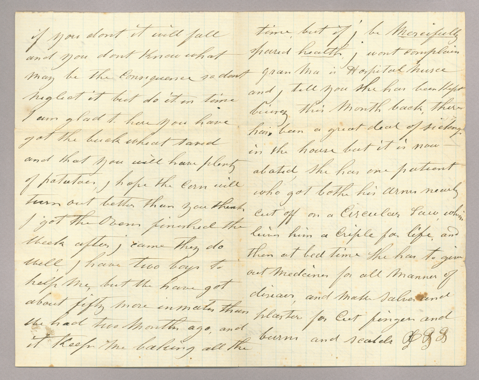 Letter. R[obert] Brownlee, House of Refuge, Cincinnati, Ohio, to "My Dear Children" [John E. and Elizabeth Savage Brownlee], n. p., Pages 2-3