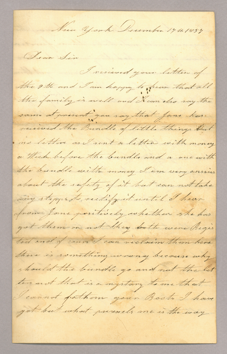 Letter. Robert McCormick, New York, New York, to "Dear Sir" [John E. Brownlee?], n. p., Page 1