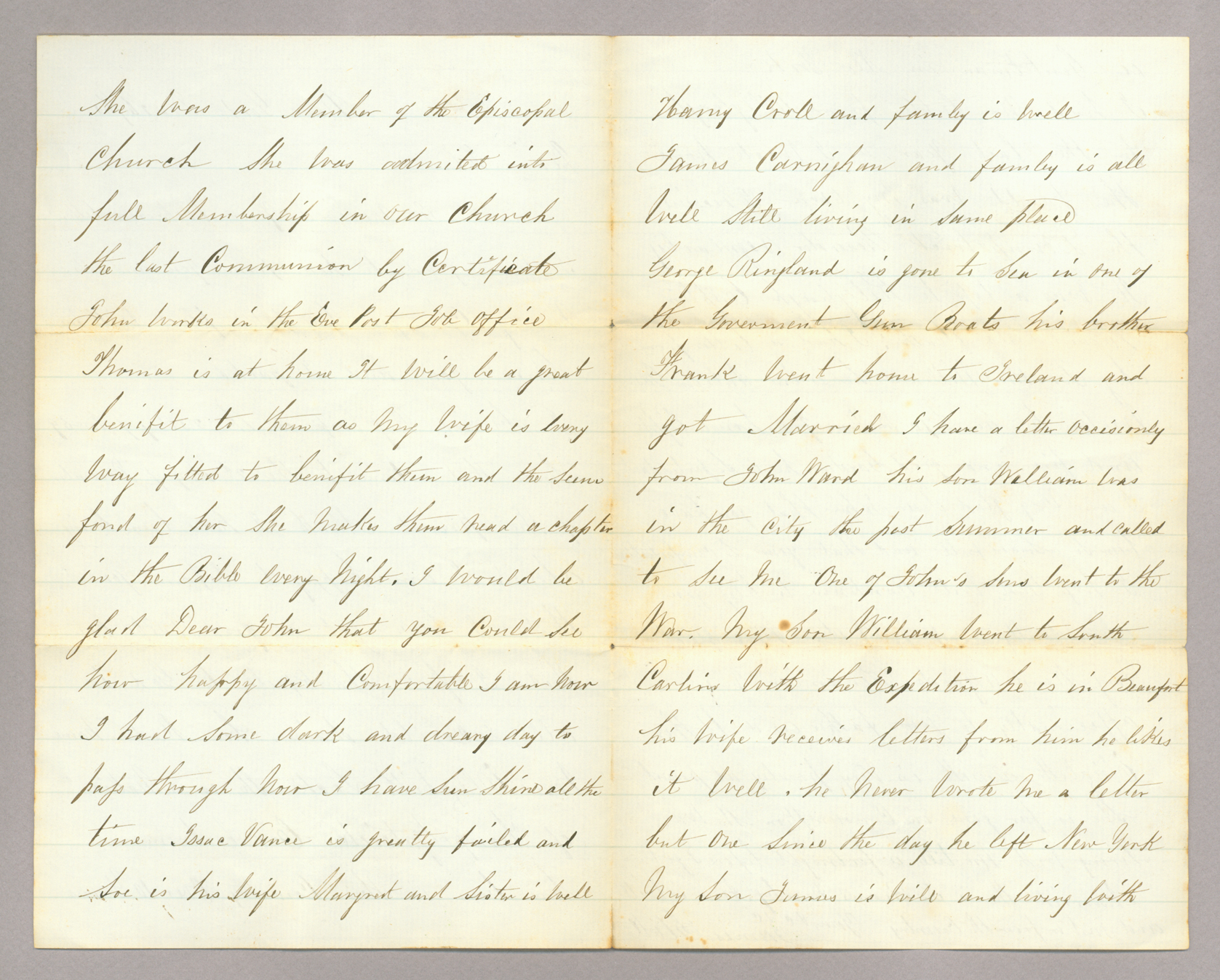 Letter. James Stott, New York, New York, to "Dear John" [John E. Brownlee], n. p., Pages 2-3