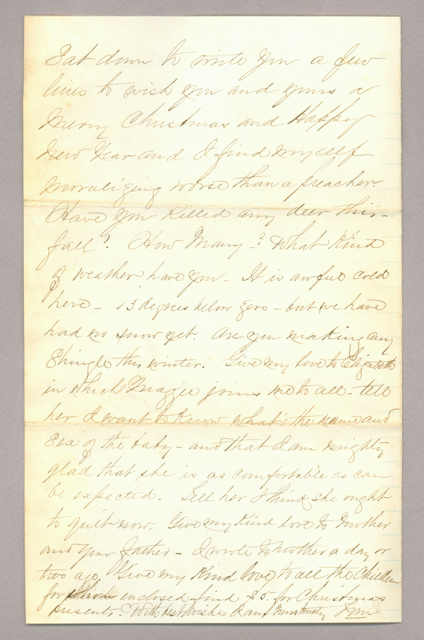 Letter. "Tom" [Thomas Lowry Young], Cincinnati, Ohio, to "Jno [E.] Brownlee Esqr", Grace Hill, Potter County, Pennsylvania, Page 4