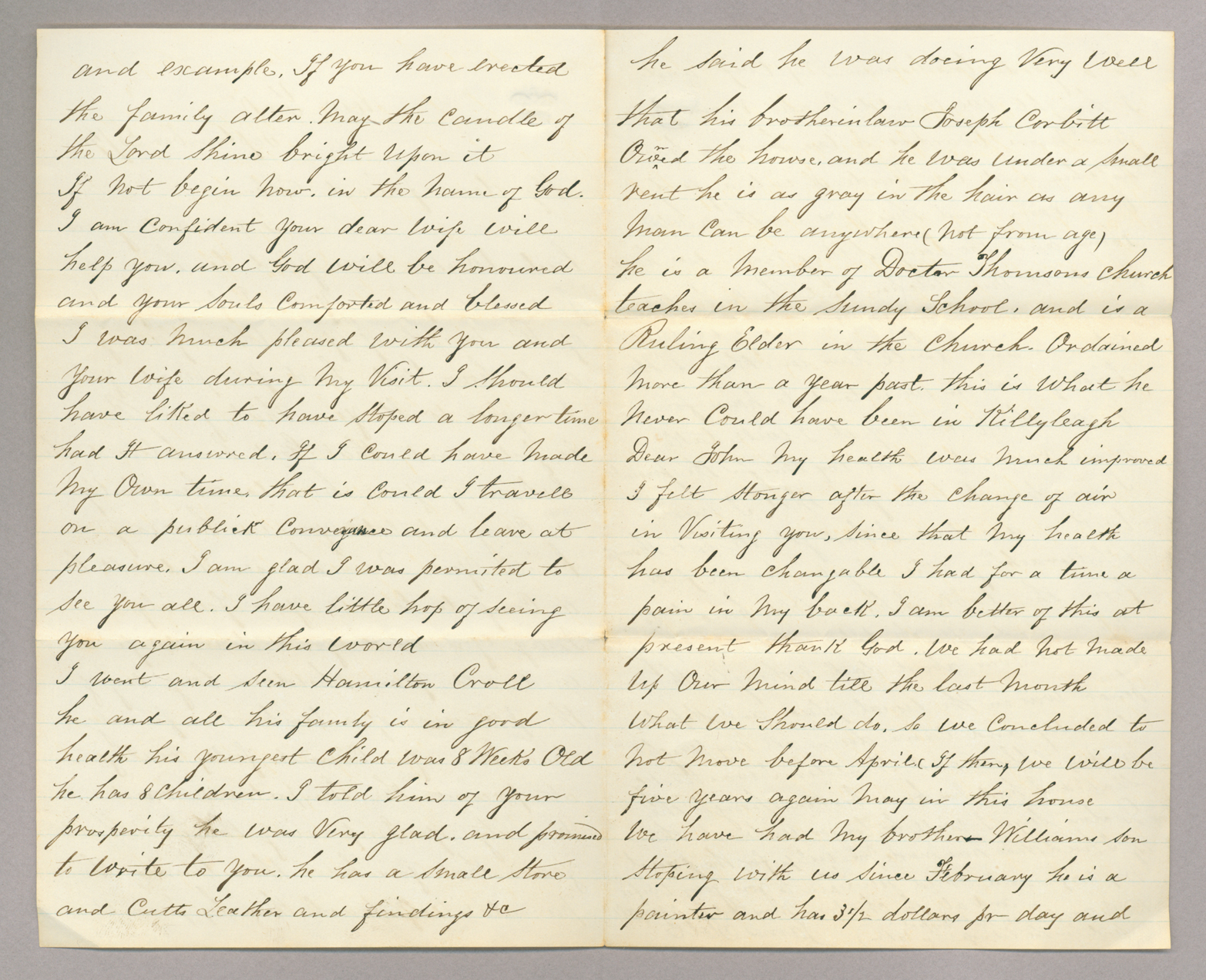 Letter. James Stott, New York, New York, to "My dear friend John" [John E. Brownlee], n. p., Pages 2-3
