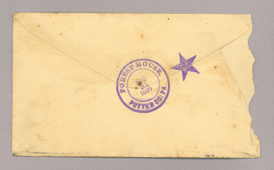 Papers pertaining to John E. Brownlee's account with Dr. D. Jayne & Son, Philadelphia, Pennsylvania, Envelope, Side 2