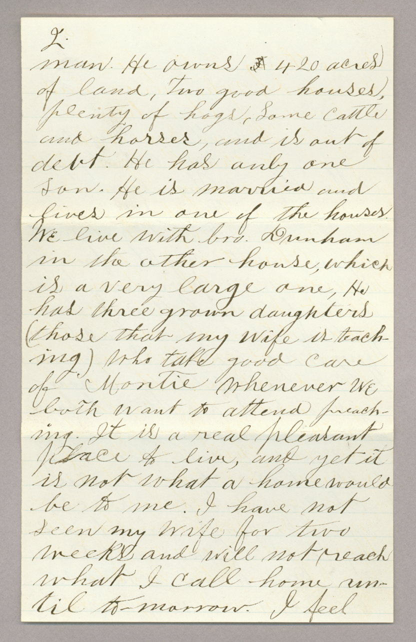 Letter. W. L. Holland, Sutton, Clay County, Nebraska, to Mr. Thomas [E.] Brownlee, North Wharton, Pennsylvania, Page 2