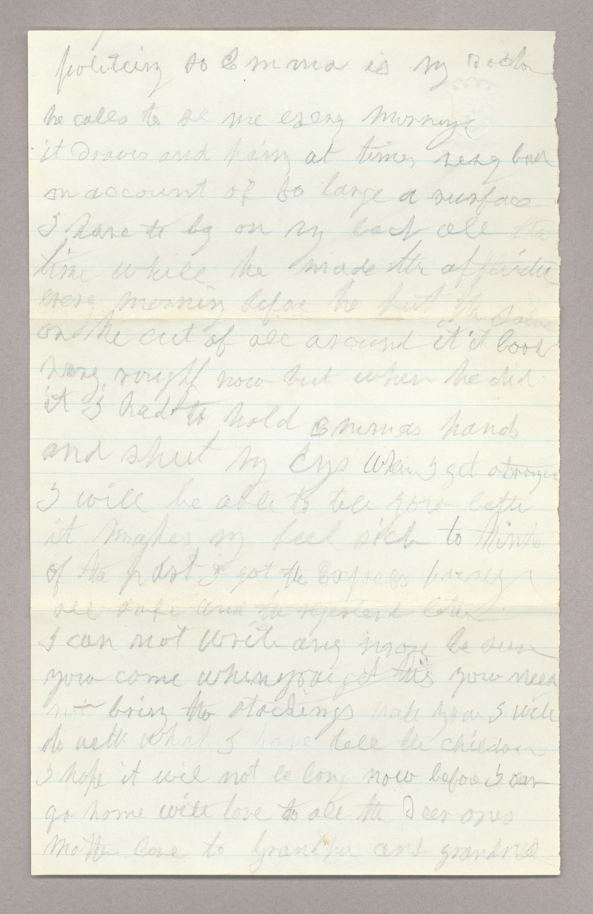 Letter. "Elizabeth" [Elizabeth Savage Brownlee], n. p., to "My Dear husband" [John E. Brownlee], n. p., Page 2