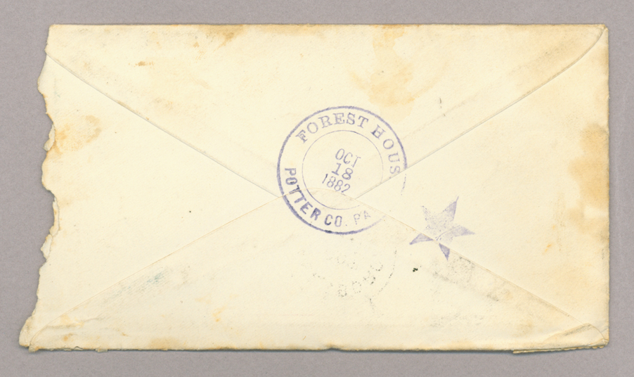 Letter. L. A. Young, Wellsboro, Pennsylvania, to Mr. John [E.] Brownlee, North Wharton, Pennsylvania, Envelope, Side 2