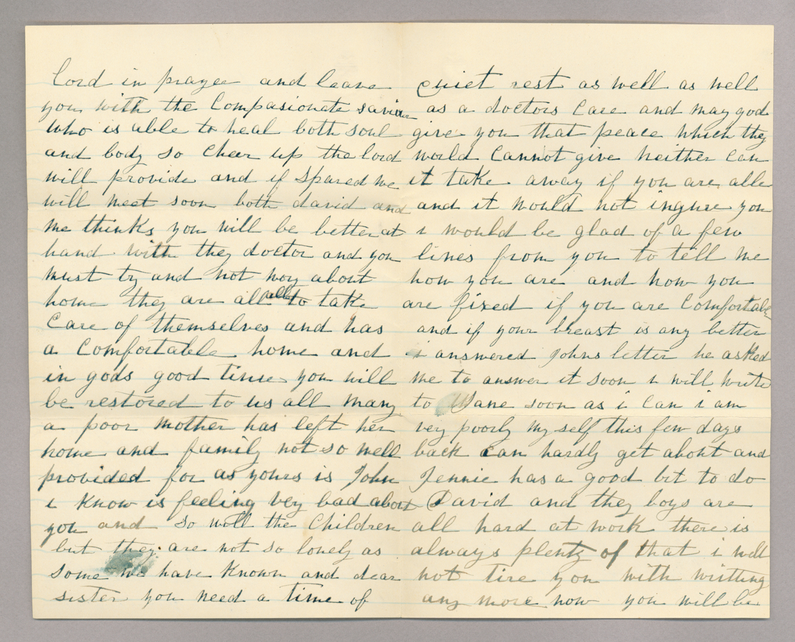 Letter. Sarah A[nn] McKee, Sewickley, Pennsylvania, to Mrs. John [Elizabeth Savage] Brownlee, Park House, Rome, New York, Pages 2-3