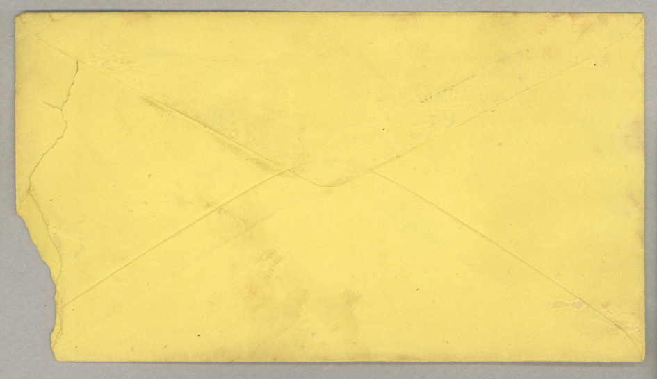 Letter. John [E.] Brownlee, North Wharton, Pennsylvania, to Mrs. John [Elizabeth Savage] Brownlee, Park House, Rome, New York, Envelope, Side 2