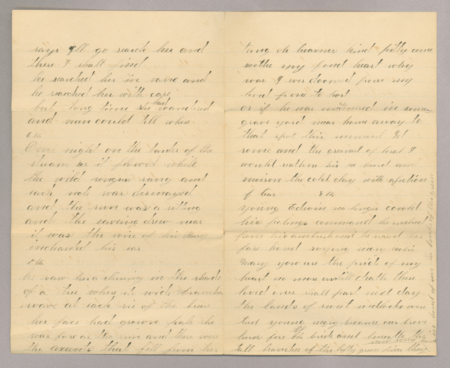 Manuscript. Song lyrics entitled "Young Edwin and Mary," Pages 2-3