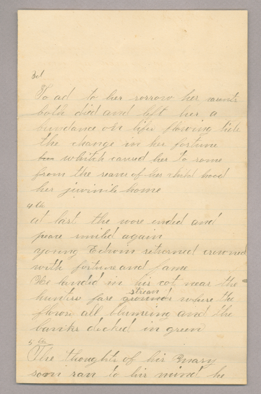 Manuscript. Song lyrics entitled "Young Edwin and Mary," Page 4
