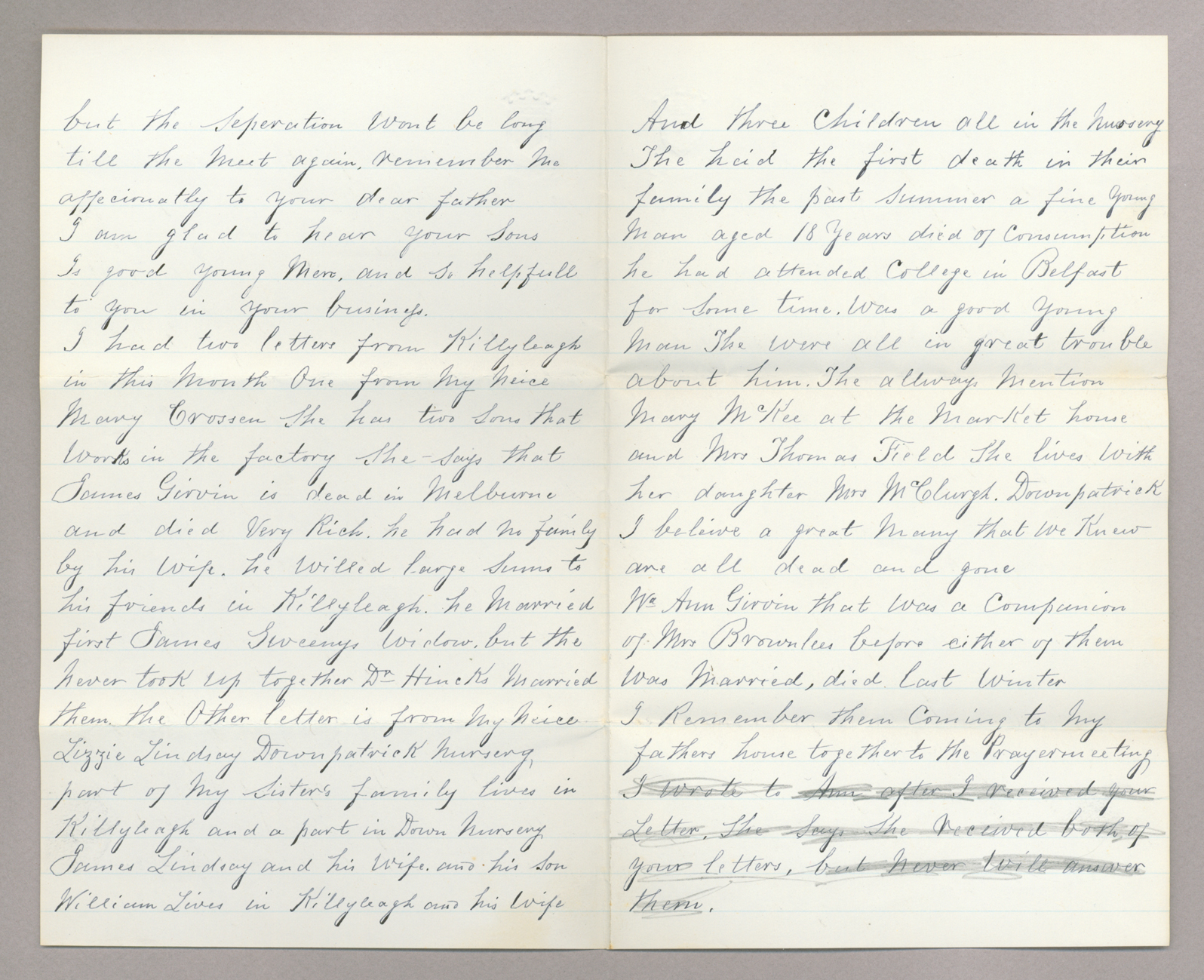 Letter. James Stott, New York, New York, to Mr. John [E.] Brownlee, North Wharton, Pennsylvania, Pages 2-3