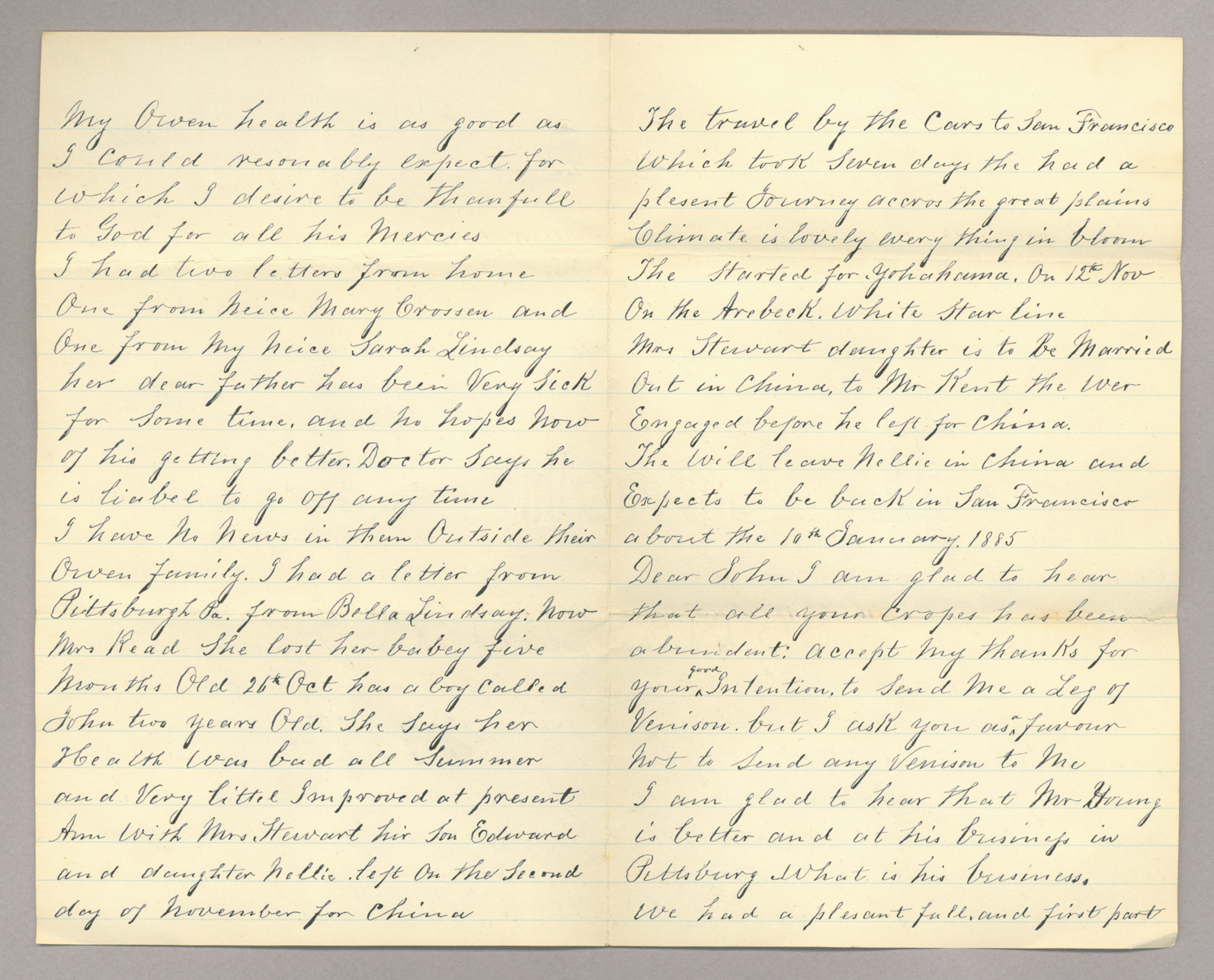 Letter. James Stott, New York, New York, to Mr. John [E.] Brownlee &amp; Sons, Costello, Pennsylvania, Pages 2-3