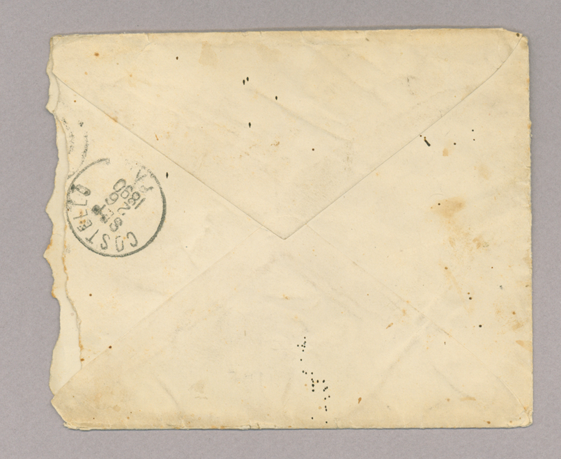 Letter. "[Y]our ever true Sister Jane" [Jane Brownlee ?], South Newbridge, New Brunswick, to Mr. John E. Brownlee [Jr.], Costello, Pennsylvania, Envelope, Side 2