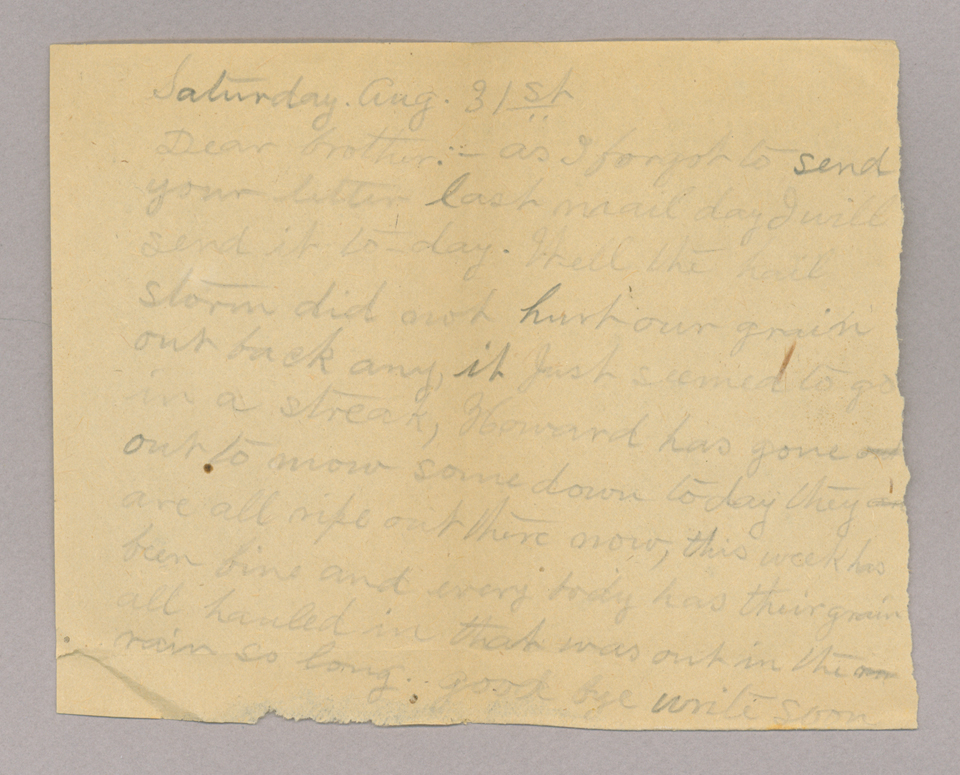 Letter. "Ruth" [Ruth Brownlee ?], South Newbridge, New Brunswick, to John [E.] Brownlee Jr., Costello, Pennsylvania, Page 5