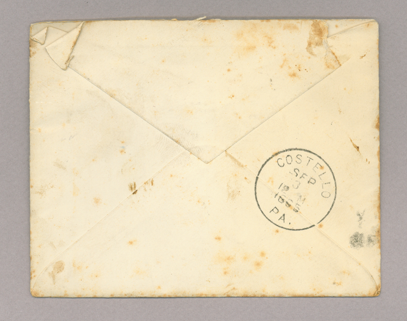 Letter. "Ruth" [Ruth Brownlee ?], South Newbridge, New Brunswick, to John [E.] Brownlee Jr., Costello, Pennsylvania, Envelope, Side 2