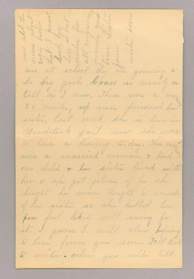 Letter. "[Y]our true Sister Jane" [Jane Brownlee ?], South Newbridge, New Brunswick, to Mr. John E. Brownlee [Jr.], Costello, Pennsylvania, Page 4