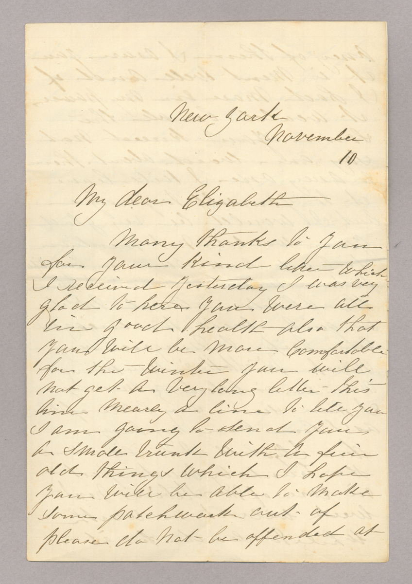 Letter. Ann Neill, New York, New York, to "My dear Elizabeth" [Elizabeth Savage Brownlee], n. p., Page 1