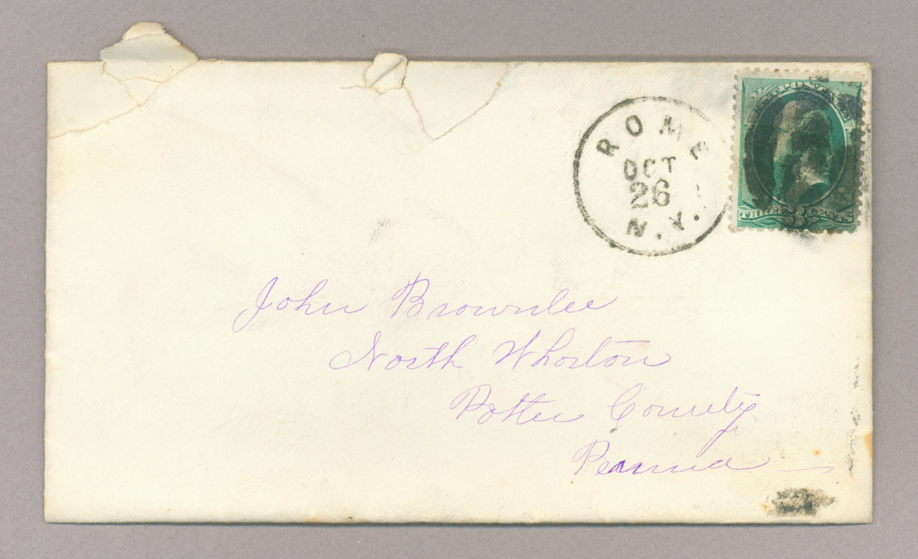 Miscellaneous used envelope, addressed to the Brownlees, Envelope 4, Side 1