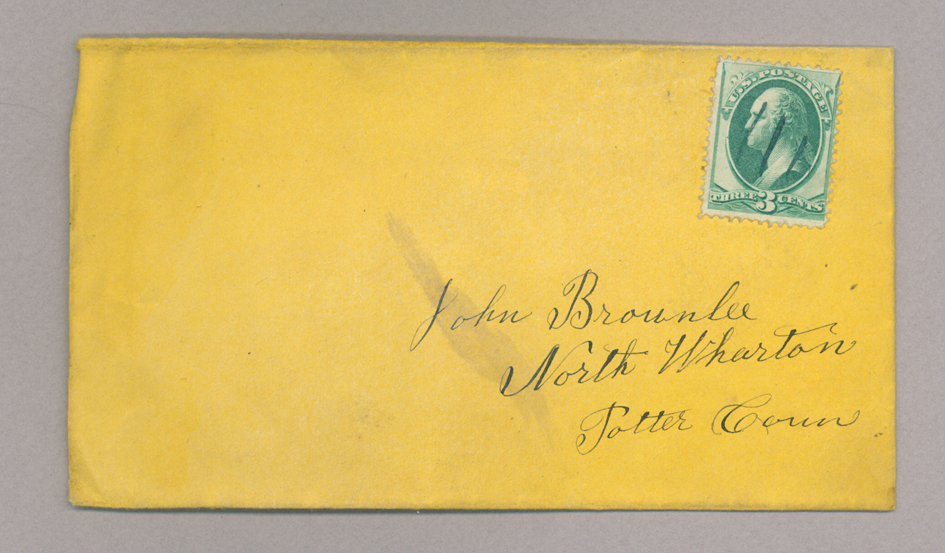 Miscellaneous used envelope, addressed to the Brownlees, Envelope 5, Side 1