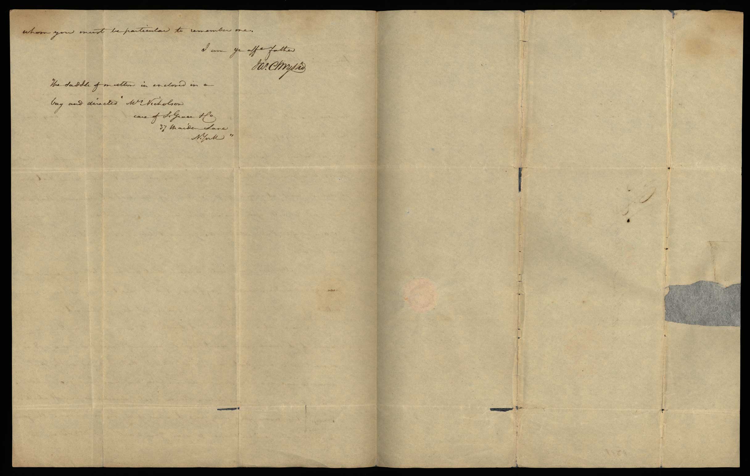 Letter. J[ames] W. Chrystie, Albany, New York, to Master Thomas W. Chrystie, New York, New York,[1826 March], Page 2