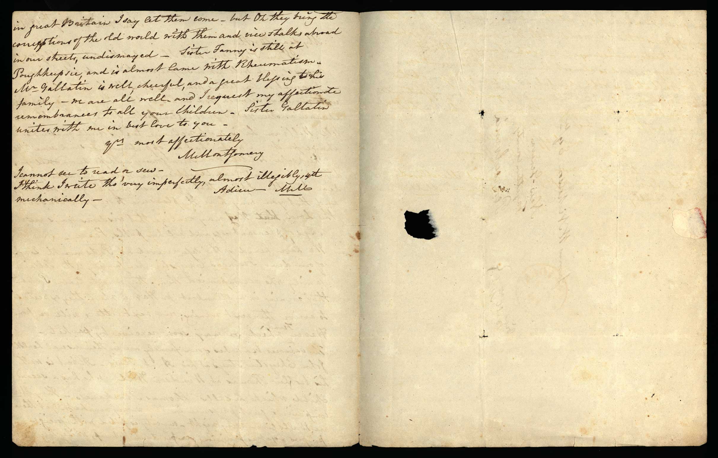 Letter. M[aria Nicholson] Montgomery, New York, New York, to James W. Nicholson Esqre, New Geneva, Pennsylvania, December 1841, Page 2