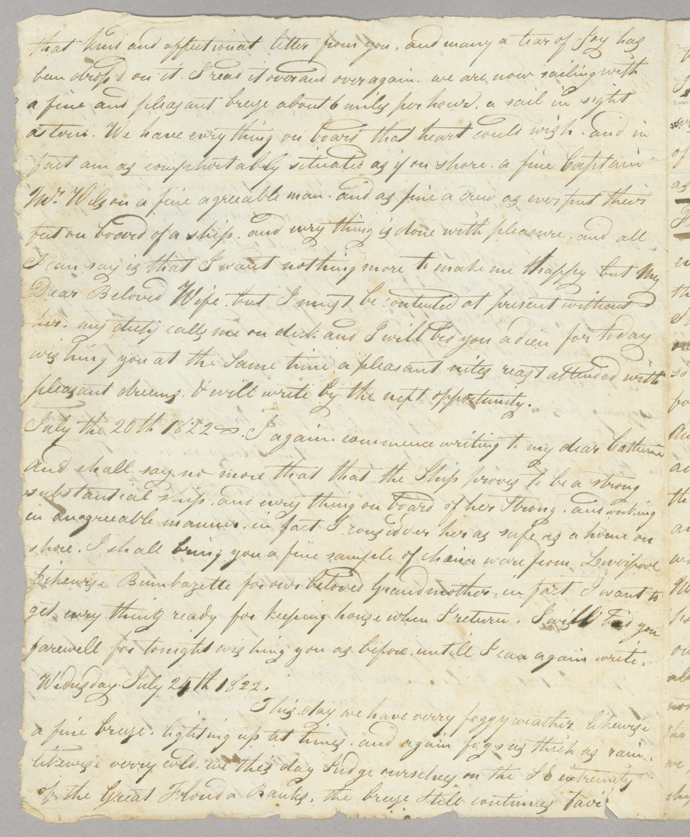 Letter, [Hewlett Townsend Coles], at sea, to "My Dear Beloved Catherine," [Catherine Van Suydam Coles], n.p., Page 2