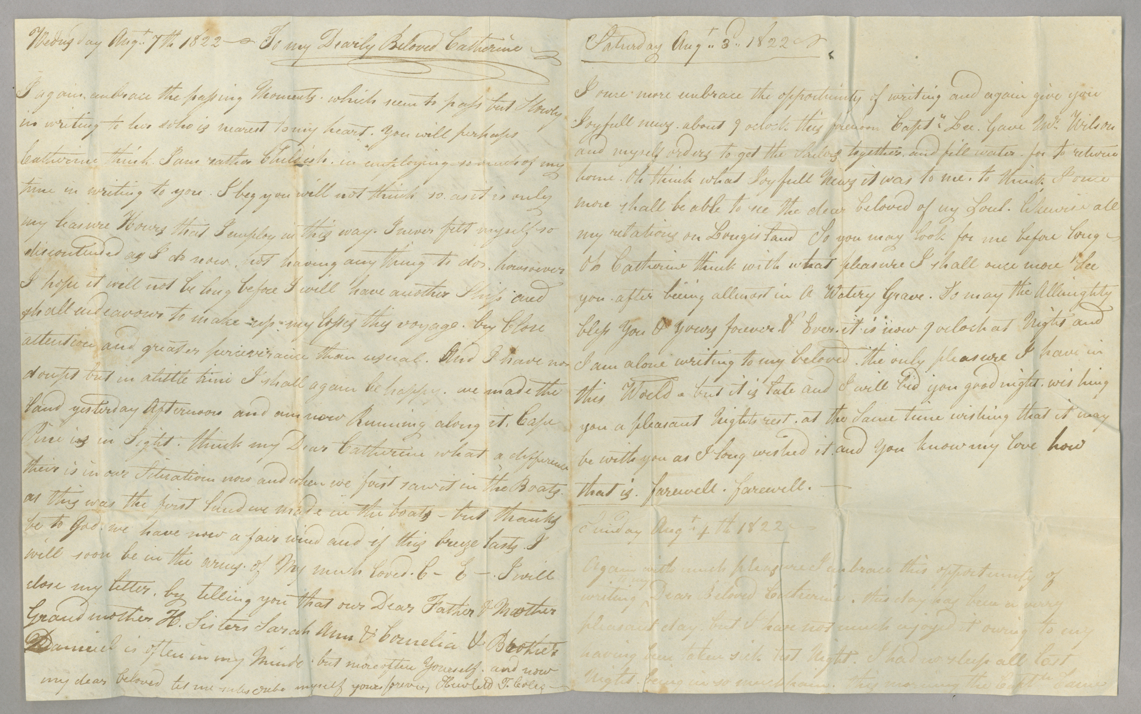 Letter, Hewlett T[ownsend] Coles, St. John's, Newfoundland, to "My Dear Catherine," [Catherine Van Suydam Coles], n.p., Pages 2-3