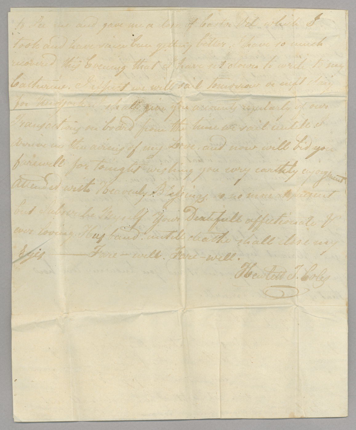 Letter, Hewlett T[ownsend] Coles, St. John's, Newfoundland, to "My Dear Catherine," [Catherine Van Suydam Coles], n.p., Page 4