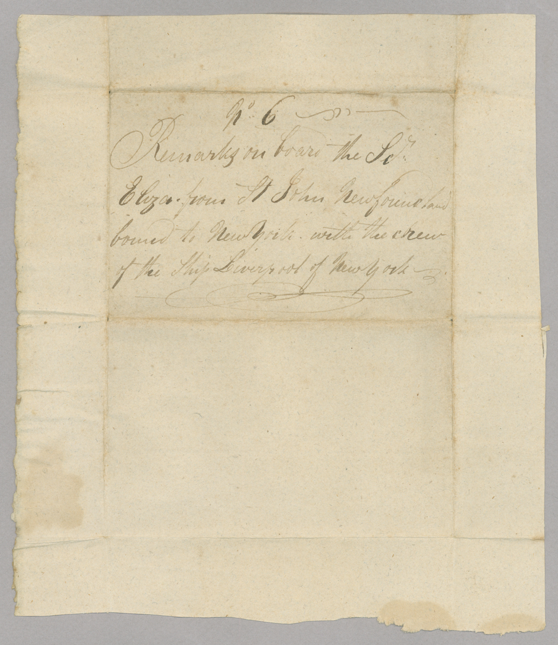 Letter, Hewlett T[ownsend] Coles, at sea, to Catherine V[an Suydam] Coles, n.p., Wrapper